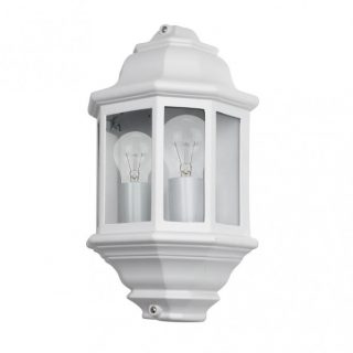 Aplique Exterior Aluminio Shaula 2xe27 Blanco Ip44 38,5x22x12,5 Cm