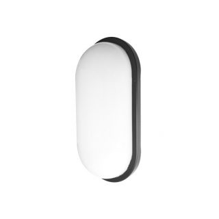 Aplique 18w 6500k Pirineo Oval Negro Ip54 1764lm 26x14,5x6,5cm