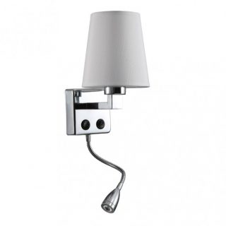 Aplique 3w 4000k +1xe27 Paulo Cromo/pantalla Blanca 285lm 37x14x17cm Doble Encendido