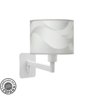 Aplique Abatible Moda 1xe14 Blanco/ola Gris 26x17x28 Cm