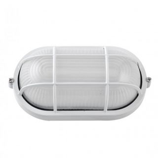 Aplique Ext.oval Aluminio Apus Grande 1xe27 Blanco 11,5x27,5x15,5 Cm Ip44