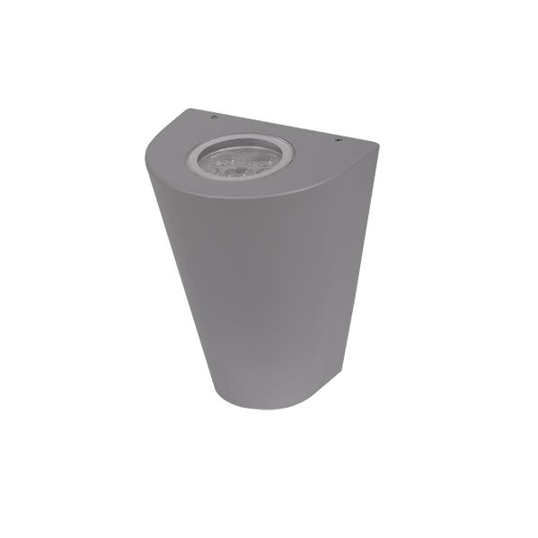 Aplique Exterior Ganges Gris Zinc 2gu10x3w 4000K 16x12,5x8,8 Cm Ip54 Bombillas Incluidas