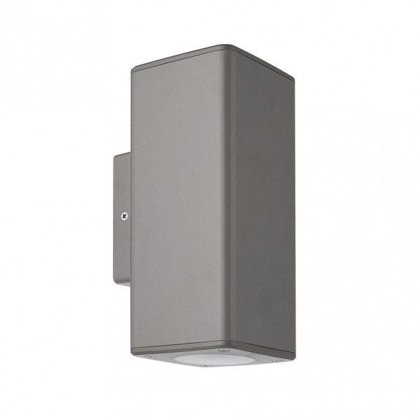 Aplique Exterior Yopol 2xgu10 Gris Policarbonato 18,6x7,6x9,9 Cm Ip54
