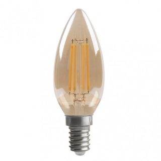 Bombilla Filamento Vela 10x3,5d 4w 380lm E14 Ambar 2700k