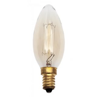 Bombilla Incandescencia Vintage Vela 25w E14 35dx96 Calida