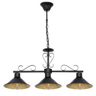 Colgante Azalea 3xe27 Negro/oro Regx86x20 Cm