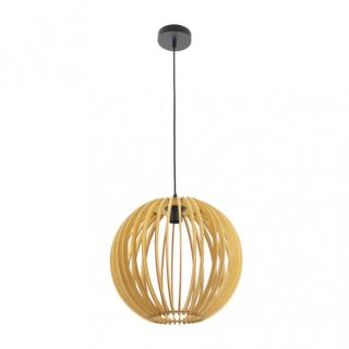 Colgante Bubinga Bola 1xe27 Madera Natural Regx35x35 Cm