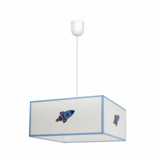 Colgante Cohete 1xe27 Blanco/azul Regx35x35