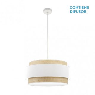 Colgante Kandy 3xe27 Natural/blanco Regx60x60 Cm