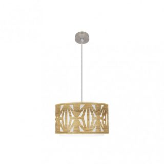 Colgante Katerina 1xe27 Niquel/madera Clara Regx40x40 cm