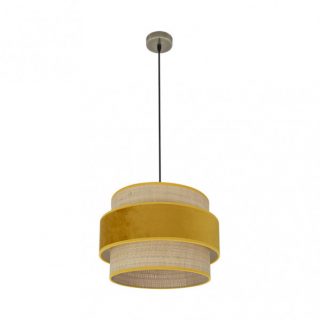 Colgante Reyes 1xe27 Cuero/natural-yema Regx40x40 Cm