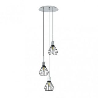 Colgante San Petersburgo 3xe14 Negro/cromo Regx30x30 Cm