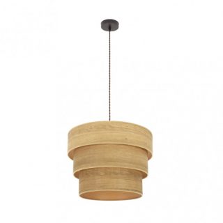 Colgante Triple Smile 1xe27 Marron/madera Clara Regx40x40 Cm