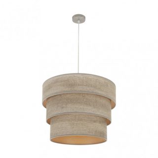 Colgante Triple Smile 3xe27 Niquel/madera Gris Regx50x50 Cm