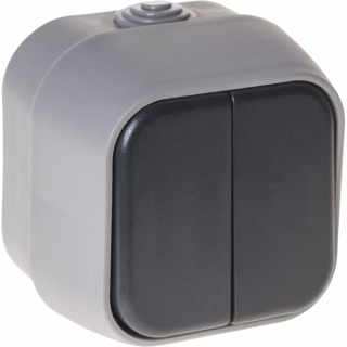 Comutador Doble Bert Ip54 Gris 7x7x5 Cm