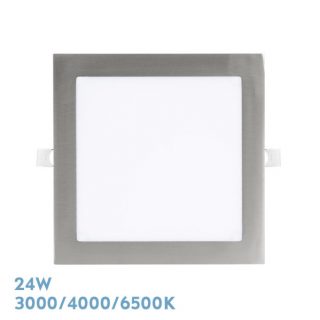 Downlight Empotrar Abaco 24w 3000-4000-6500k Niquel 2160lm Cuadrado 1,3x22,5x22,5cm Corte 20d