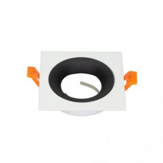 Empotrable Anou 1xgu10 Cuadrado Blanco/negro 2x9,2x9,2 Cm 8 De Corte.c/portalampara