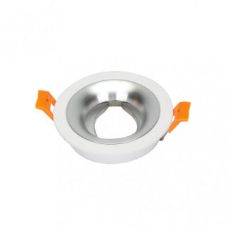 Empotrable Anou 1xgu10 Redondo Blanco/cromo  2x9,2x9,2 Cm 8 De Corte.c/portalampara