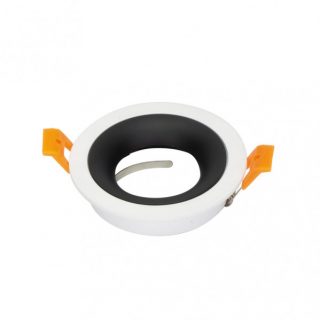 Empotrable Anou 1xgu10 Redondo Blanco/negro  2x9,2x9,2 Cm 8 De Corte.c/portalampara