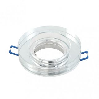 Empotrable Cristal Solna 1xgu10 Redondo Grosor 2cm Transparente C/portalampara 2x9,5x9,5 Cm Corte 6 Cm