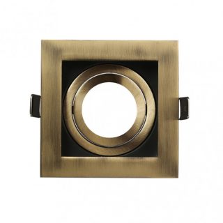 Empotrable Orient.batu 1xgu10 Cuadrado Cuero/negro 3,5x10x10 Cm  Corte 9x9 c/portalampara