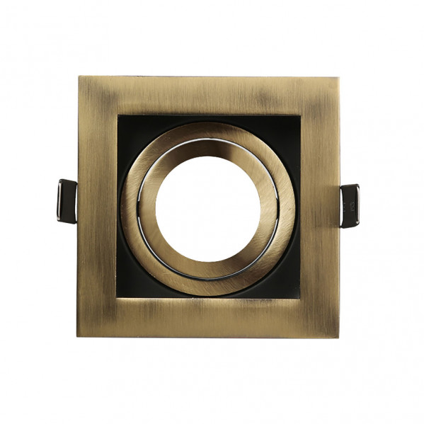 Empotrable Orient.batu 1xgu10 Cuadrado Cuero/negro 3,5x10x10 Cm Corte 9x9 c/portalampara