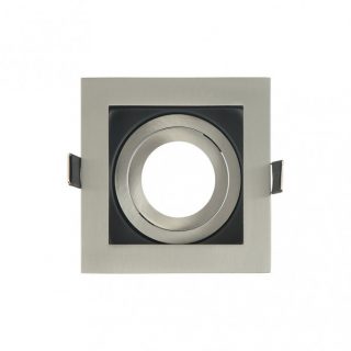 Empotrable Orient.batu 1xgu10 Cuadrado Niq/negro 3,5x10x10 Cm  Corte 9x9cm c/portalampara