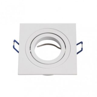 Empotrable Orient.cenote 1xgu10 Cuadrado Blanco 2x9,2x9,2 Cm 8 De Corte. C/portalampara