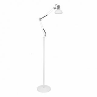 Flexo De Pie Articulable Rutilo 1xe27 Blanco/cromo 180x28x28 Cm