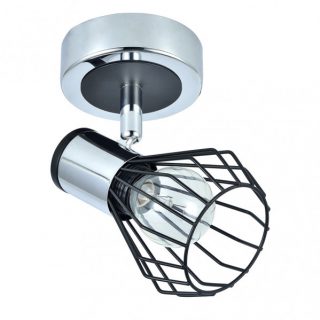 Foco Mateo 1xe14 Cromo/negro 15x15x8,5 Cm