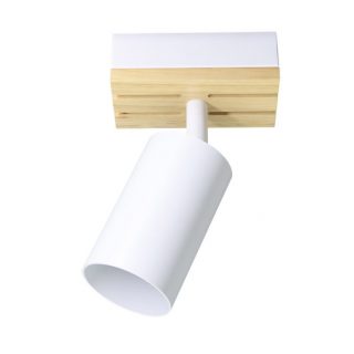 Foco Waikato 1xgu10 Blanco/madera Orientable 16,5x10x5,5cm