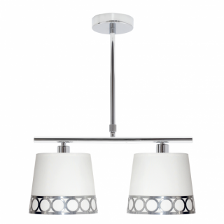 Lampara Dalia 2xe14 Blanco/plata Regx40x16 Cm