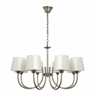 Lampara Guadalajara 8xe14 Cuero Pantalla Beis