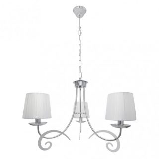 Lampara Luxor 3xe14 Cromo Pant. Blanca Regx58x58 Cm