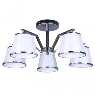 Lampara Trebol 5xe14 Cromo Pant.blanca 24x59x59cm