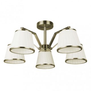 Lampara Trebol 5xe14 Cuero Pant.beis 24x59x59 Cm