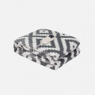 Manta Elect.Tejada Etnico Gris/blanco 120w 160x120cm 3 Niveles,autoapagado,desmontable,lavable