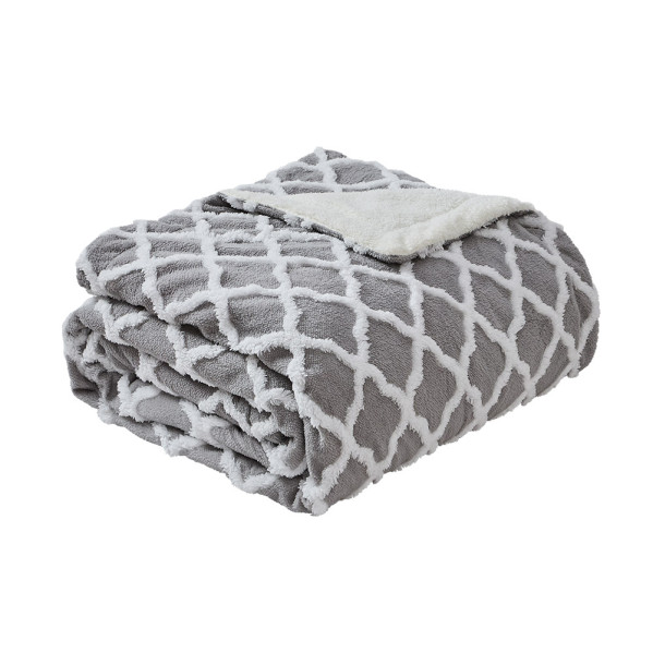 Manta Elect.monroy Gris/blanco 160w 180x130cm 9nivel Autoapagado, Protec.seg.,lavable