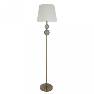 Pie Salon Bogota 1xe27 Cuero Pantalla Beis 160x38x38 Cm