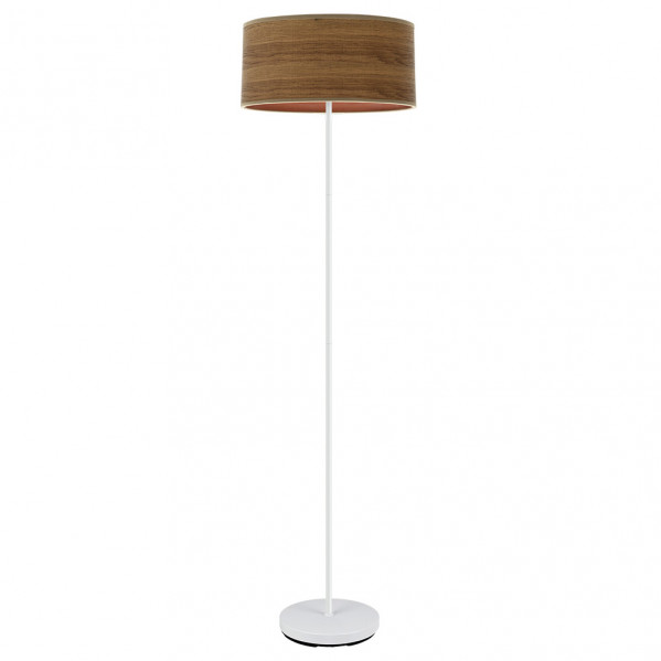 Pie Salon Jerte 1xe27 Blanco/madera Oscura 165x40x40 Cm