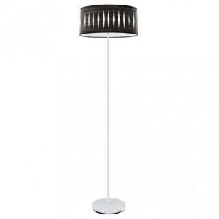 Pie Salon Piron 1xe27 Blanco/madera Negra 165x40x40 Cm