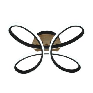 Plafon Bandeira 104w 3000-4000-6500k Negro/madera 11440 Lm C/remoto,memoria Y Reg.intensidad 12x42,5x42,5cm