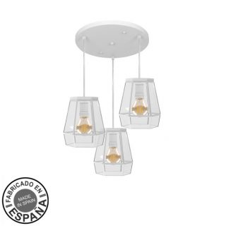 Plafon Guia 3xe27 Blanco Regx42x42 Cm