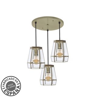 Plafon Guia 3xe27 Cuero Regx42x42 Cm