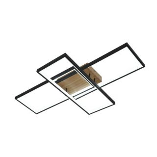 Plafon Madaleta 134w 3000-4000-6500k Negro/madera 14740 Lm C/remoto,memoria Y Reg.intensidad 9,5x79x49,5cm