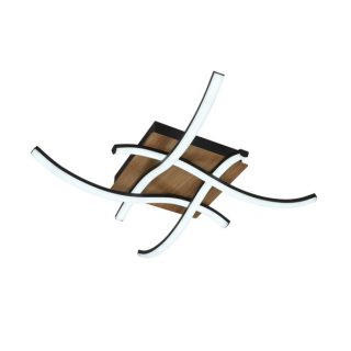 Plafon Murray 80w 3000-4000-6500k Negro/madera 8800lm C/remoto,memoria Y Reg.intensidad 10,5x62,5x62,5cm