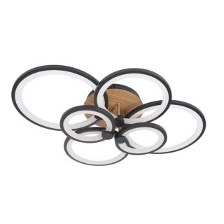 Plafon Sydney 134w 3000-4000-6500k Negro/madera Oscura 17x74x57cm 18090lm Remoto,regulable,memoria