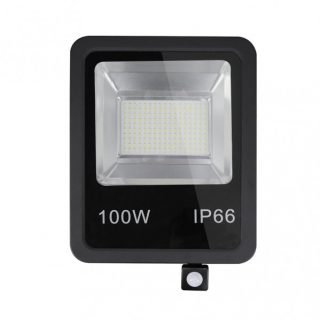 Proyector C/sensor Olivino 100w 6500k Negro 9000lm Led Sm Ip66 39,5x28,5x7 Cm