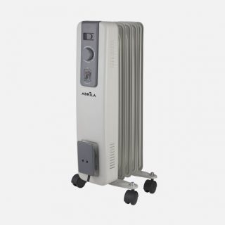 Radiador Aceite Acebuche 1000w Gris 3pot.5elem.antivuelco, Termost.ajust.proteccion Seg.54,5x24,5x24cm