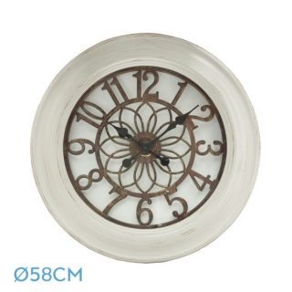 Reloj De Pared Kumico Blanco 58d Agujas Retro Industrial Gran Tamaño